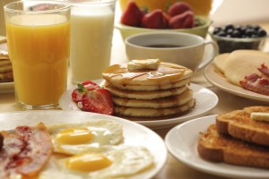 Breakfast foods and drinks